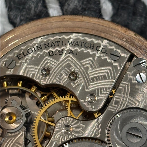 Vintage Elgin Pocket Watch with Chain